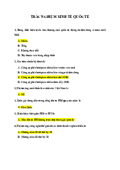 Câu hỏi trắc nghiệm môn Kinh tế quốc tế | Học viện Chính sách và Phát triển