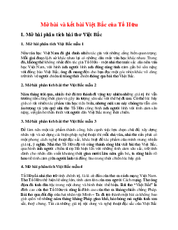 Mở bài và kết bài Việt Bắc của Tố Hữu hay nhất - Ngữ Văn 12
