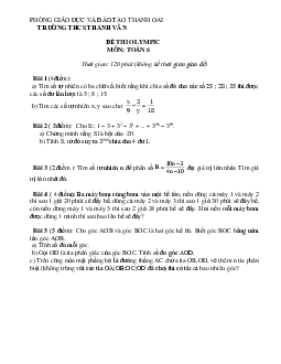 Đề thi Olympic môn Toán lớp 6 có đáp án Phòng GD&ĐT Thanh Oai