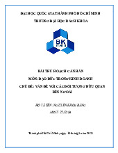 Vấn đề với các đối tượng hữu quan bên ngoài | Bài tiểu luận học phần Đạo đức trong kinh doanh | Đại học Bách khoa Thành phố Hồ Chí Minh
