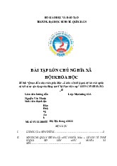 Quan điểm của chủ nghĩa Mác – Lênin về thời lỳ quá độ lên chủ nghĩa xã hội và sự vận dụng của Đảng ta ở Việt Nam hiện nay | Bài tập lớn môn Chủ nghĩa xã hội Neu