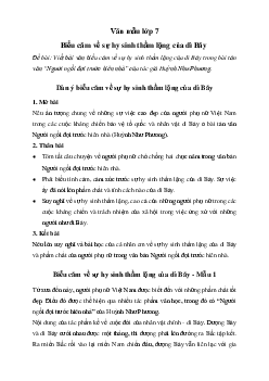 Bài văn biểu cảm về sự hy sinh thầm lặng của dì Bảy trong Người ngồi đợi trước hiên nhà | Văn mẫu lớp 7 Cánh diều