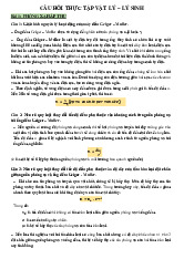 Câu hỏi thực tập Vật lý - Lý sinh / Trường Đại học Y dược Thành phố Hồ Chí Minh