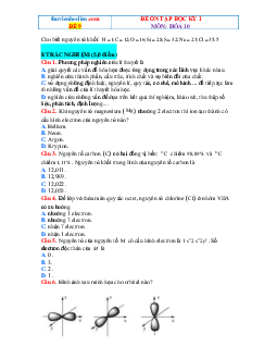 Đề 9- có đáp án: đề kiểm tra cuối hk1 hóa 10 chân trời sáng tạo