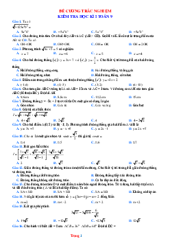 Đề cương kiểm tra trắc nghiệm kiểm tra học kì I toán 9 (có đáp án)