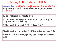 Bài giảng chương 4: tích phân - Tp bất định | Trường Đại học Bách Khoa, Đại học Đà Nẵng