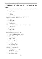 Bài tập trắc nghiệm Chapter 01: Introduction to cryptography security môn Nhập môn Mã hoá mật mã | Trường Đại học Khoa học tự nhiên, Đại học Quốc gia Thành phố Hồ Chí Minh