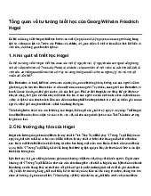 Tổng quan về tư tưởng triết học của Georg Wilhelm Friedrich Hegel