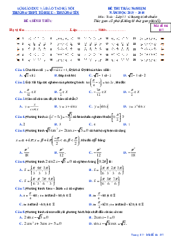 Đề kiểm tra Đại số và Giải tích 11 chương 1 (Lượng giác) trường THPT Tô Hiệu – Hà Nội