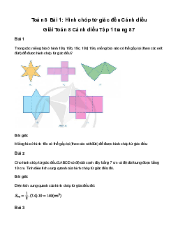 Giải Toán 8 Bài 2: Hình chóp tứ giác đều | Cánh diều