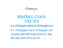 Slide Chương 4: Không gian vector | Môn Linear algebra and Algebraic structures - Đại học Sư phạm Kỹ thuật Thành phố Hồ Chí Minh