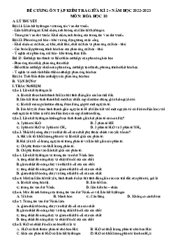 Đề cương ôn tập học kì 2 môn Hóa học 10 sách Chân trời sáng tạo đề 2