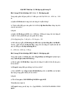 Giải SBT Sinh học 12: Bài tập tự giải trang 51