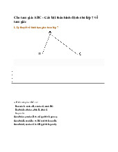 Cho tam giác ABC - Các bài toán hình dành cho lớp 7 về tam giác- Toán 7