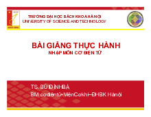 Bài giảng thực hành lắp đặt xe tự hành môn Nhập môn Cơ điện tử CTTT | Trường Đại học Bách Khoa Hà Nội