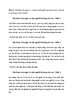 Tiếng việt 4: Viết đoạn văn ngắn về một người họ hàng của em (3 mẫu) | Cánh diều