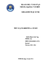 Tiểu Luận Môn Marketing Căn Bản - 232MAR20132. Môn Marketing căn bản (MKTCB) | Đại học Văn Hiến.