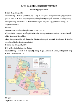 Lịch Sử và Địa Lí lớp 4 Bài 28: Địa đạo Củ Chi Kết nối tri thức