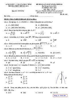 Đề khảo sát Toán 10 đợt tháng 01 năm 2024 trường THPT Tiên Du 1 – Bắc Ninh