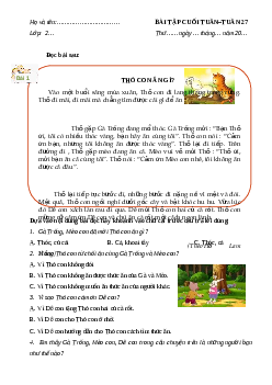 Phiếu Bài tập cuối tuần tiếng Việt lớp 2 học kì 2 | Cánh diều Tuần 27 cơ bản