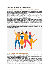 20 Cách dễ dàng để kết bạn mới?