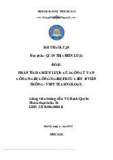 Phân tích chiến lược công ty CP công nghệ công nghiệp bưu chính viễn thông VNPT Technology | Bài thảo luận quản trị chiến lược
