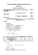 Báo cáo thực hành hóa phân tích | Trường Đại học Tây Nguyên