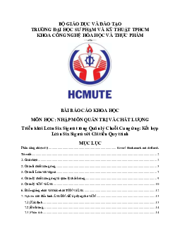 Bài báo cáo khoa học Nhập môn quản trị chất lượng đề tài "Triển khai Lean Six Sigma trong Quản lý Chuỗi Cung ứng: Kết hợp Lean Six Sigma với Cải tiến Quy trình"