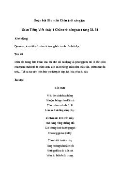 Soạn bài Đọc: Sắc màu - Tiếng Việt 4 Chân trời sáng tạo