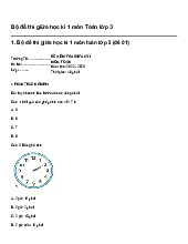 Bộ đề thi giữa học kì 1 môn Toán lớp 3