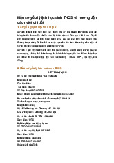 Mẫu sơ yếu lý lịch học sinh THCS và hướng dẫn cách viết chi tiết