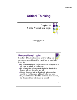 Critical Thinking Chapter 10