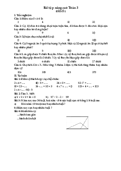 Bài tập nâng cao môn Toán lớp 3 (tuần từ 23/3 đến 28/3/2021)