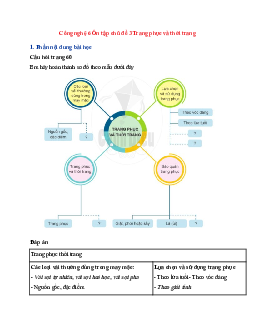 Công nghệ 6 Ôn tập chủ đề 3 Trang phục và thời trang - Cánh Diều
