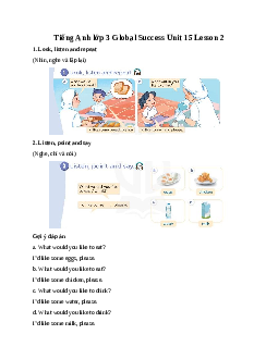 Tiếng Anh lớp 3 Global Success Unit 15 Lesson 2