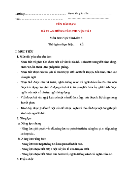 Giáo án Ngữ văn 8 Bài 5: Những câu chuyện hài | Kết nối tri thức