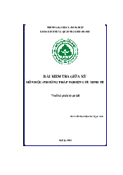 Thiết kế phiểu khảo sát môn phương pháp nghiên cứu kinh tế - Kinh tế và Quản trị kinh doanh | Đại học Lâm Nghiệp