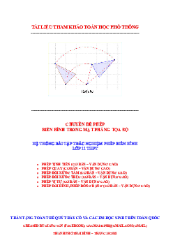 Hệ thống bài tập trắc nghiệm phép biến hình trong mặt phẳng tọa độ – Lương Tuấn Đức