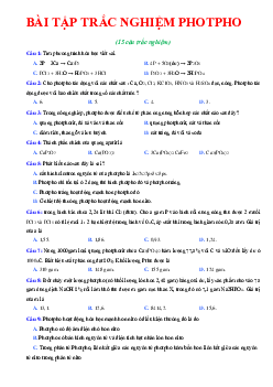 Bài tập trắc nghiệm photpho (có đáp án) hóa 11