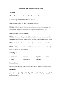 Tiếng Anh 10 Unit 9: Looking Back  - Kết Nối Tri Thức
