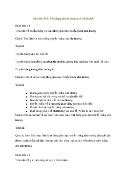 Giải Hoạt động trải nghiệm 10: Xây dựng nhà trường | Cánh diều