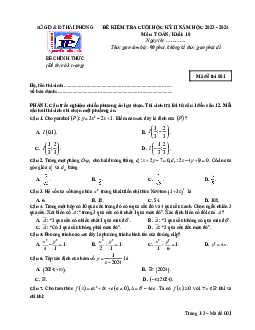 Đề cuối học kỳ 2 Toán 10 năm 2023 – 2024 trường chuyên Trần Phú – Hải Phòng