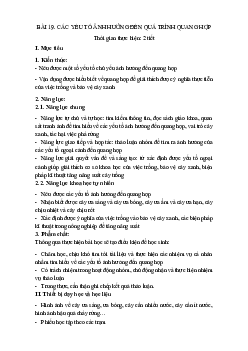 Giáo án Khoa học tự nhiên 7 Sinh học Bài 19: Các yếu tố ảnh hưởng đến quang hợp | Cánh diều