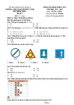 Đề thi HK1 môn Toán 6 THCS Nguyễn Đức Cảnh 2021-2022