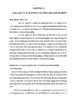 Lý thuyết môn học Đạo đức kinh doanh và văn hóa doanh nghiệp nội dung chương 4 "Tạo lập và xây dựng văn hóa doanh nghiệp"