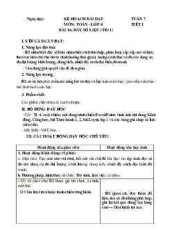 Giáo án Toán lớp 4 Tuần 7 | Chân trời sáng tạo