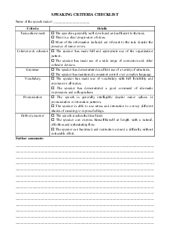 Tiêu chí cấm điểm bài thi nói SPEAKING ĐT HỌC SINH GIỎI QUỐC GIA THPT