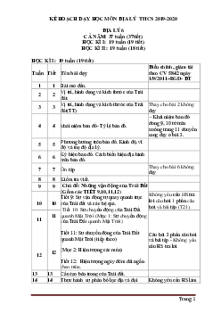 Kế hoạch giảng dạy môn Địa Lí lớp 6