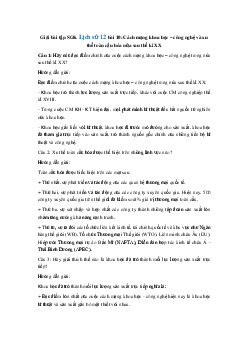 Giải bài tập SGK Lịch Sử 12 bài 10: Cách mạng khoa học – công nghệ và xu thế toàn cầu hóa nửa sau thế kỉ XX