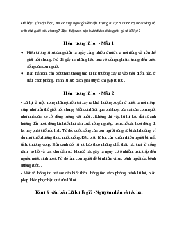 Từ văn bản, em có suy nghĩ gì về hiện tượng lũ lụt ở nước ta nói riêng và trên thế giới nói chung? Ngữ Văn 8 | Cánh diều
